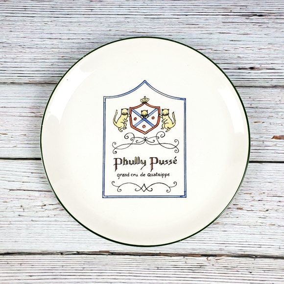 Delano Studios Cat Crest Wine Cheese Plate - Picture 1 of 3